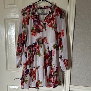 Vibrant Floral Chiffon Dress